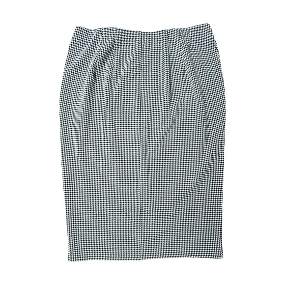 Lane Bryant Black and White Ponte Front Slit Houndstooth Midi Pencil Skirt NWT - Picture 4 of 10